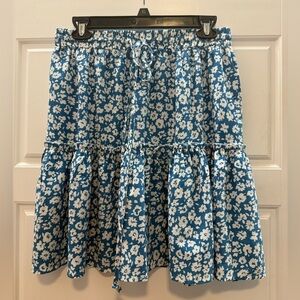Blue and White Floral Skirt, sz lg